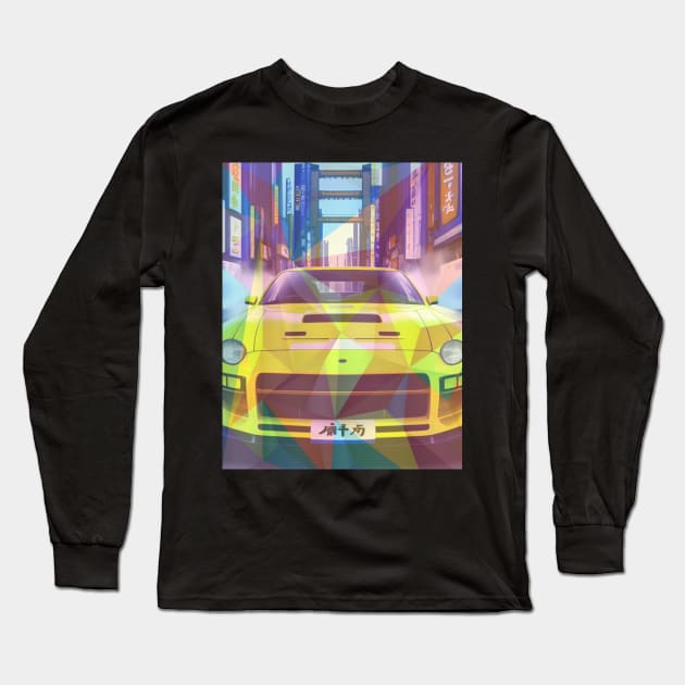 Tokyo Yellow Car Long Sleeve T-Shirt by neogu